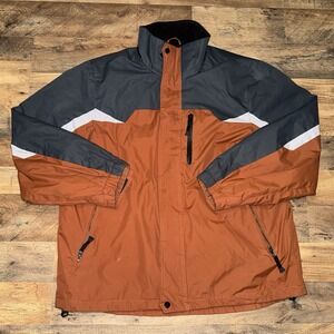Faded Glory Men's Jacket Size Large Brown Full Zip Winter Parka Discontinued